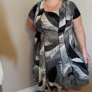 Printed Ribbed Dress